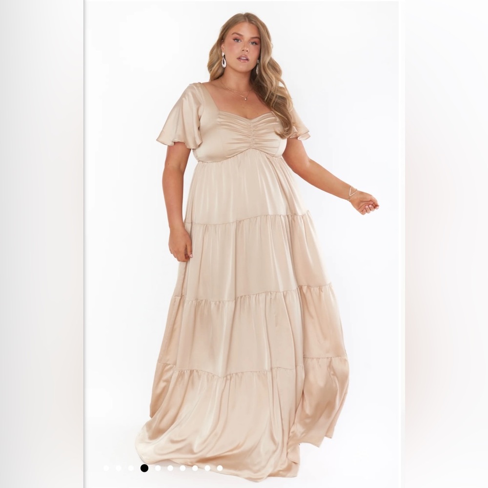 Show Me Your Mumu Nicole dress champagne satin 2X